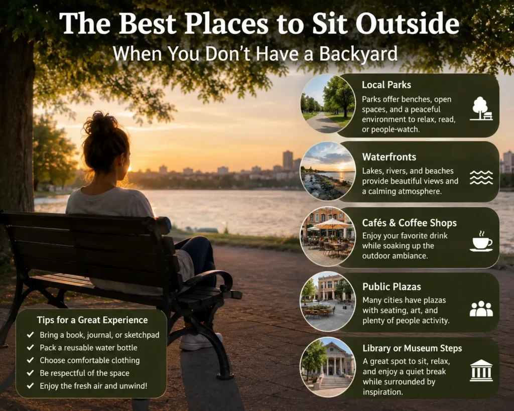The Best Places to Sit Outside When You Don't Have a Backyard Relaxing outdoors in a public green space without a backyard