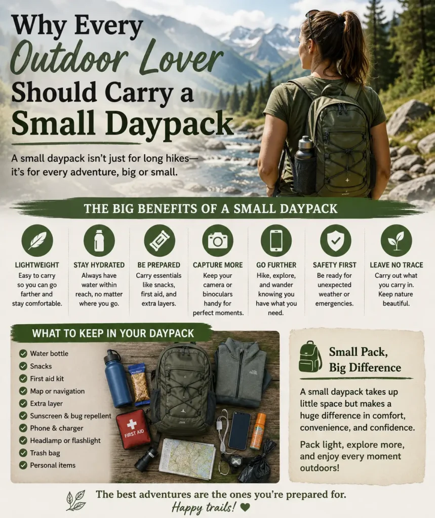 Lightweight daypack for everyday outdoor trips