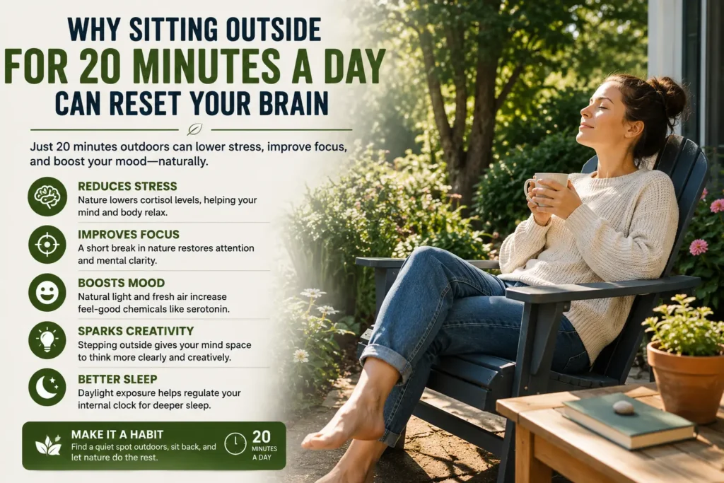Why I Like Sitting Outside for 20 Minutes a Day Sitting outside for a quiet 20-minute break