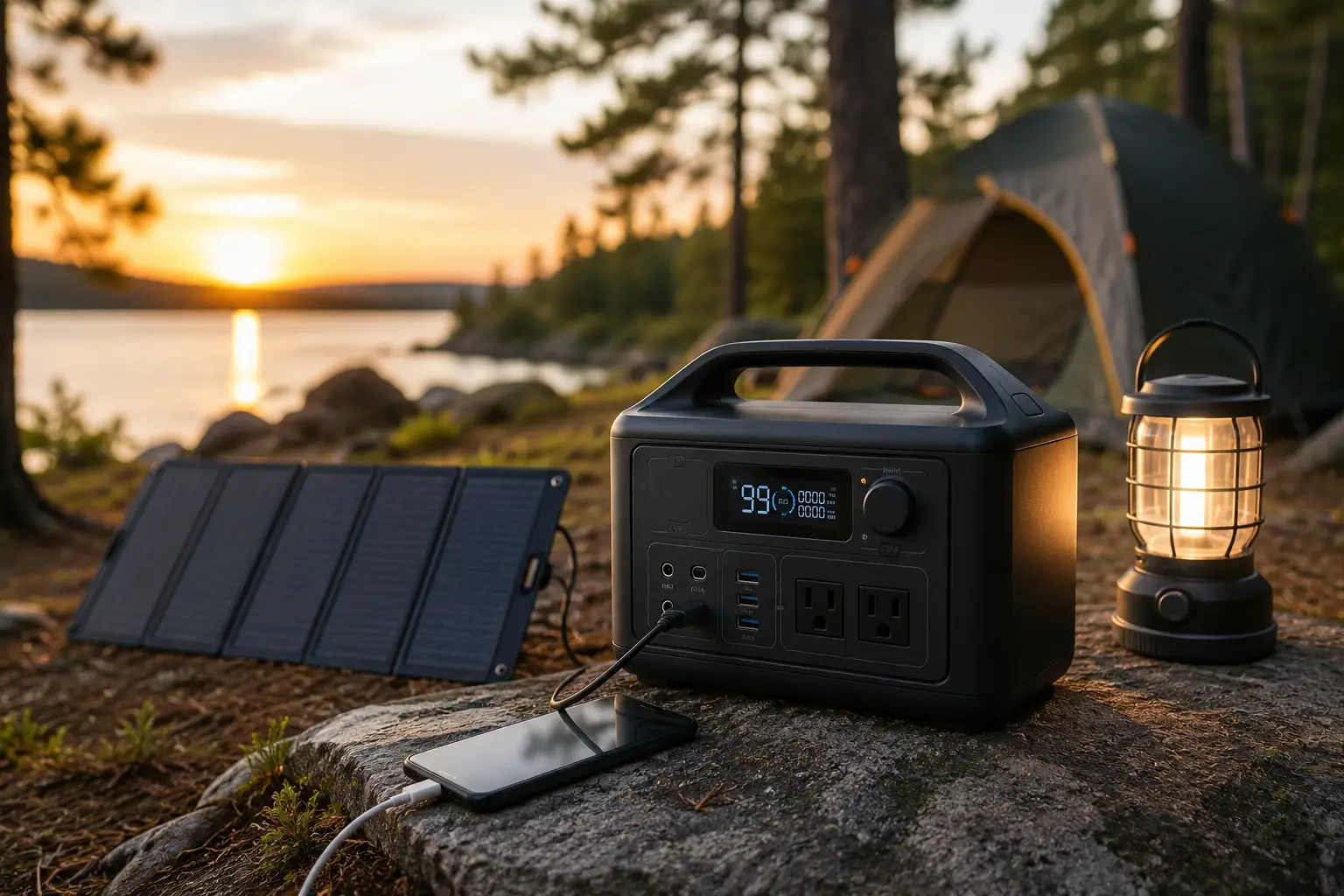 Portable power station for camping and emergency backup