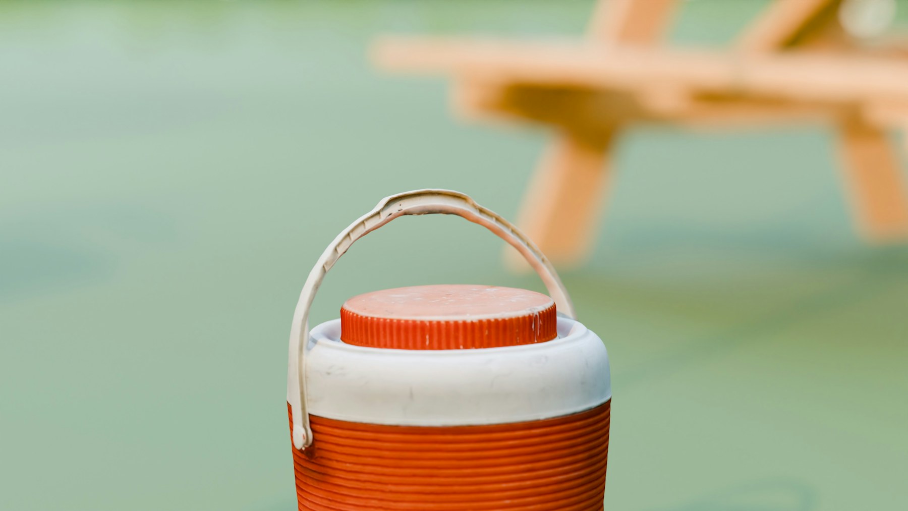 Portable cooler at a campsite for camping and road-trip food storage