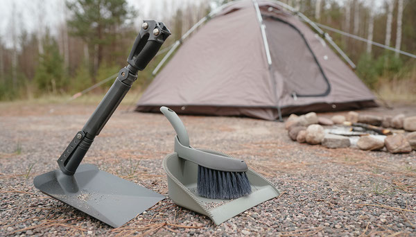 Camping shovel and hand brush with dustpan