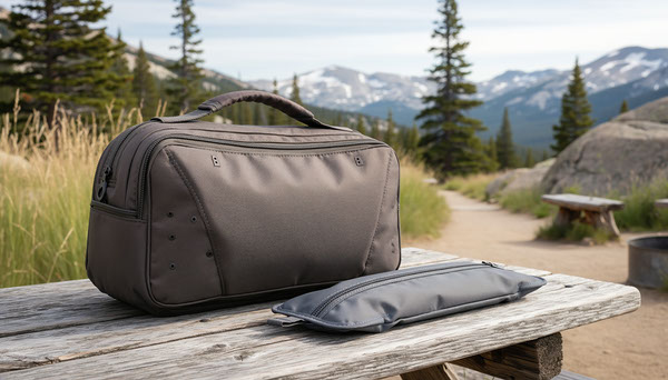 crampon bag vs pouch at campsite