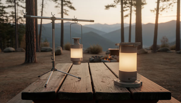 lantern stand vs table at campsite