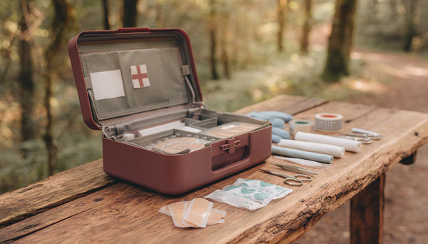 Hiking First Aid Kit vs Blister Kit: What Should You Carry? Open hiking first aid kit with blister supplies