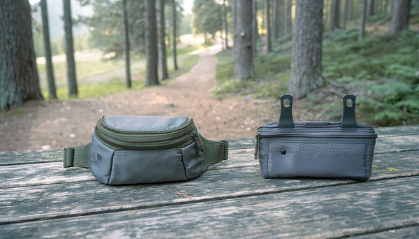 Hiking Waist Pack vs Backpack Shoulder Pocket for Essentials Hiking Waist Pack vs Backpack Shoulder Pocket for Essentials editorial photograph